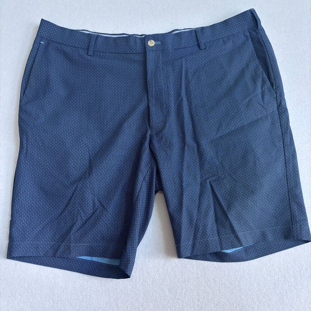 Peter Millar Crown Crafted Shorts Mens 38 Navy Blue Chino Golf Performance
